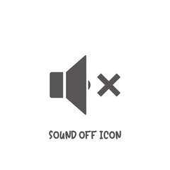 Sound off icon simple flat style vector illustration.