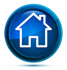 Home icon elegant blue round button illustration