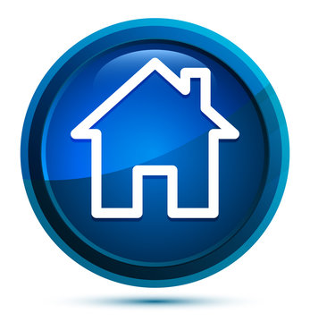 Home Icon Elegant Blue Round Button Illustration