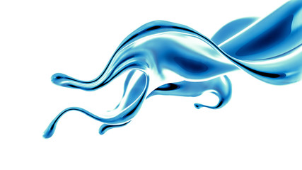 Splash fluid. 3d illustration, 3d rendering.