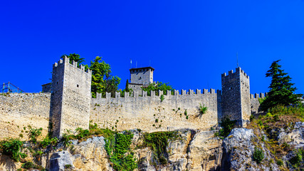 View of the fortress wall of San Marino