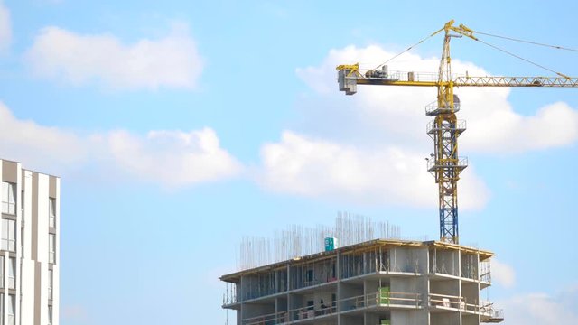 Building a House. Timelapse. Sky