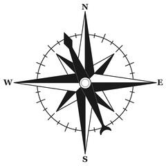 Simple sign of compass isolated on white background. Vector illustration © tiena