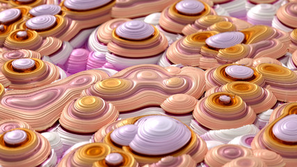 Soft, nice abstract background in bright colors. 3d illustration, 3d rendering.