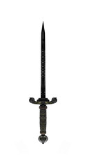 Old dagger isolated on white background.