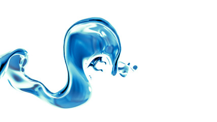 Splash fluid. 3d illustration, 3d rendering.