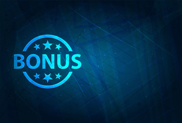 Bonus badge icon futuristic digital abstract blue background