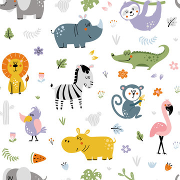 African animals pattern for kids