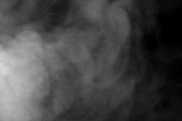 Abstract  powder or smoke isolated on black background,Out of focus