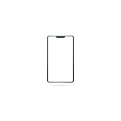 smartphone mockup with blank screen isolated on white