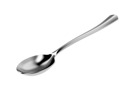 Silver spoon isolated on white