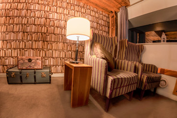 Cafe Library with old books