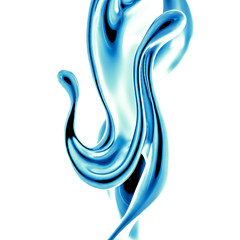Splash fluid. 3d illustration, 3d rendering.
