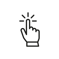 Hand pointer or cursor mouse clicking linear icon symbol