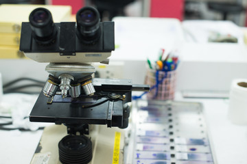 microscope in the laboratory