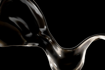 Splash fluid. 3d illustration, 3d rendering.