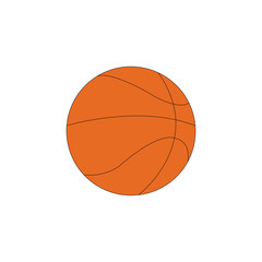 Fototapeta premium Orange basketball with iconic lines on a white backdrop