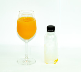 orange juice isolated on white background