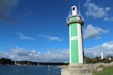 Phare Le Coq à Benodet en Bretagne.