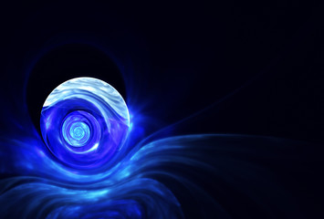 Abstract color dynamic background with lighting effect. Fractal ball. Fractal art