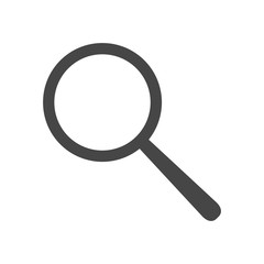 Flat search icon. Magnifying glass symbol