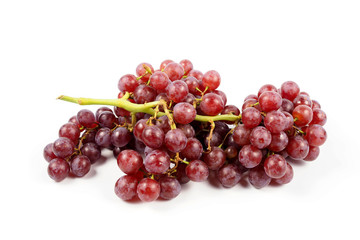 Ripe red grape on a white background, freshness