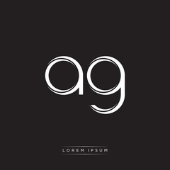AG Initial Letter Split Lowercase Logo Modern Monogram Template Isolated on Black White