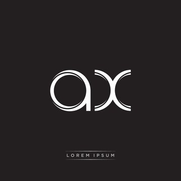 AX Initial Letter Split Lowercase Logo Modern Monogram Template Isolated on Black White