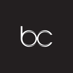 BC Initial Letter Split Lowercase Logo Modern Monogram Template Isolated on Black White