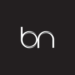 BN Initial Letter Split Lowercase Logo Modern Monogram Template Isolated on Black White