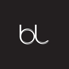 BL Initial Letter Split Lowercase Logo Modern Monogram Template Isolated on Black White