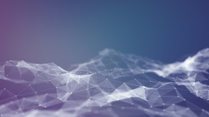 Abstract digital big data network 3d illustration.