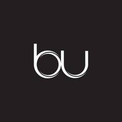 BU Initial Letter Split Lowercase Logo Modern Monogram Template Isolated on Black White