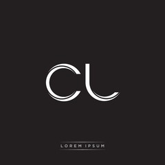 Fototapeta na wymiar CL Initial Letter Split Lowercase Logo Modern Monogram Template Isolated on Black White