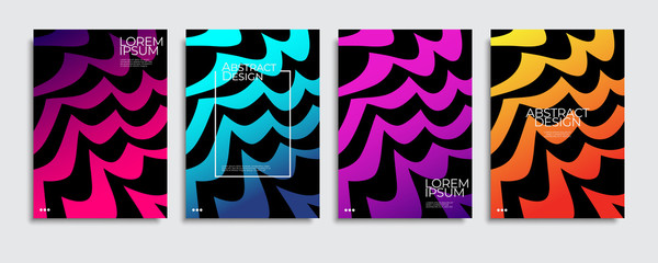 Obraz premium Brochure cover templates set. Minimal colorful gradient abstract background. A4 eps10 vector.