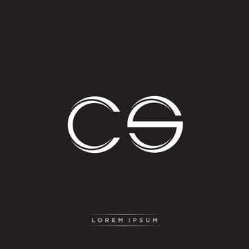 CS Initial Letter Split Lowercase Logo Modern Monogram Template Isolated on Black White