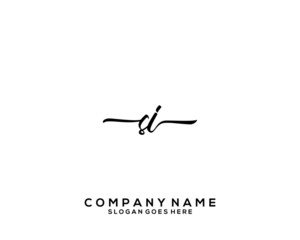Fototapeta na wymiar SI Initial handwriting logo template vector