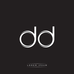 DD Initial Letter Split Lowercase Logo Modern Monogram Template Isolated on Black White