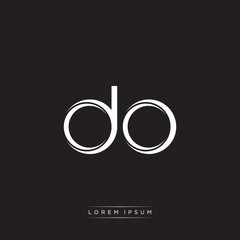 DO Initial Letter Split Lowercase Logo Modern Monogram Template Isolated on Black White