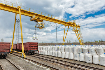 Industrial warehouse for the storage of bulk technological materials.