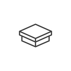 Closed package box line icon. linear style sign for mobile concept and web design. Delivery box outline vector icon. Symbol, logo illustration. Vector graphics