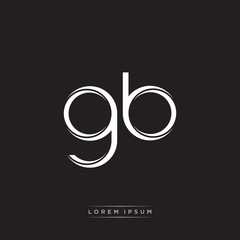 GB Initial Letter Split Lowercase Logo Modern Monogram Template Isolated on Black White