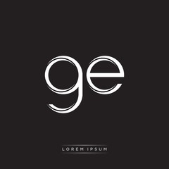 GE Initial Letter Split Lowercase Logo Modern Monogram Template Isolated on Black White