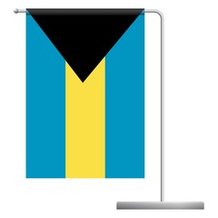 Bahamas flag on pole icon