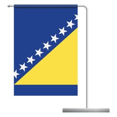 Bosnia and Herzegovina flag on pole icon