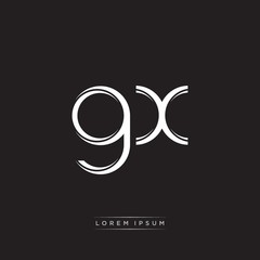 GX Initial Letter Split Lowercase Logo Modern Monogram Template Isolated on Black White