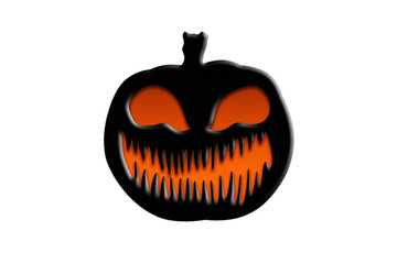 Halloween Pumpkin, Jack Lantern Emoticon Isolated on White Background