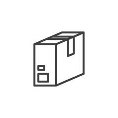 Shipping box line icon. linear style sign for mobile concept and web design. Package delivery box outline vector icon. Symbol, logo illustration. Vector graphics