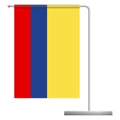 Colombia flag on pole icon