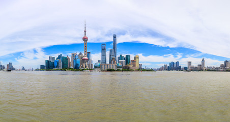 Naklejka premium Architectural landscape and city skyline in Shanghai